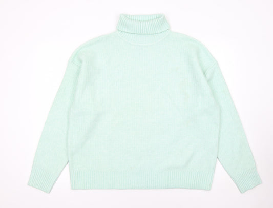 Marks and Spencer Womens Green Roll Neck Knit Jumper XL