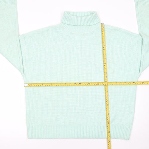 Marks and Spencer Womens Green Roll Neck Knit Jumper XL