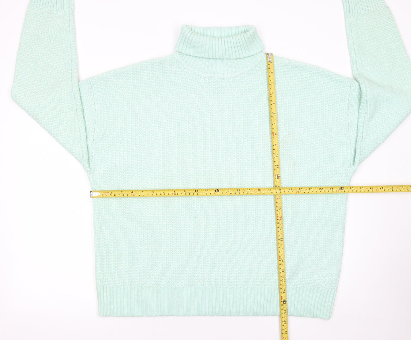 Marks and Spencer Womens Green Roll Neck Knit Jumper XL