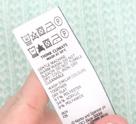 Marks and Spencer Womens Green Roll Neck Knit Jumper XL