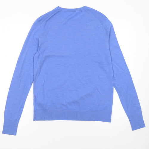 Uniqlo Men's Blue Wool Crew Neck Pullover Jumper Size S