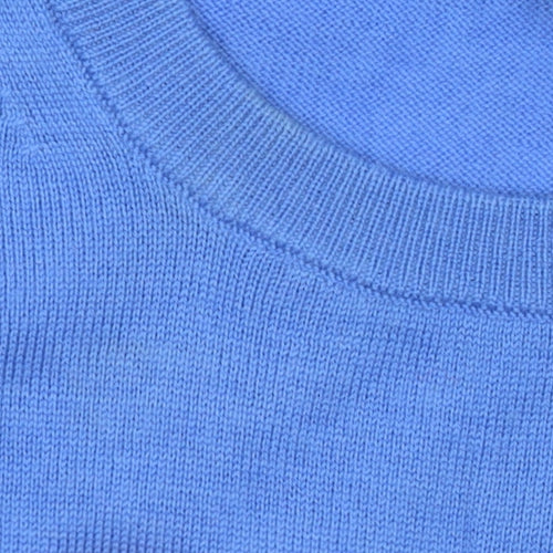 Uniqlo Men's Blue Wool Crew Neck Pullover Jumper Size S