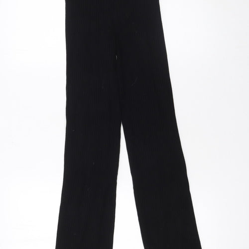 H&M Women’s Black Ribbed Knit High Rise Trousers XS