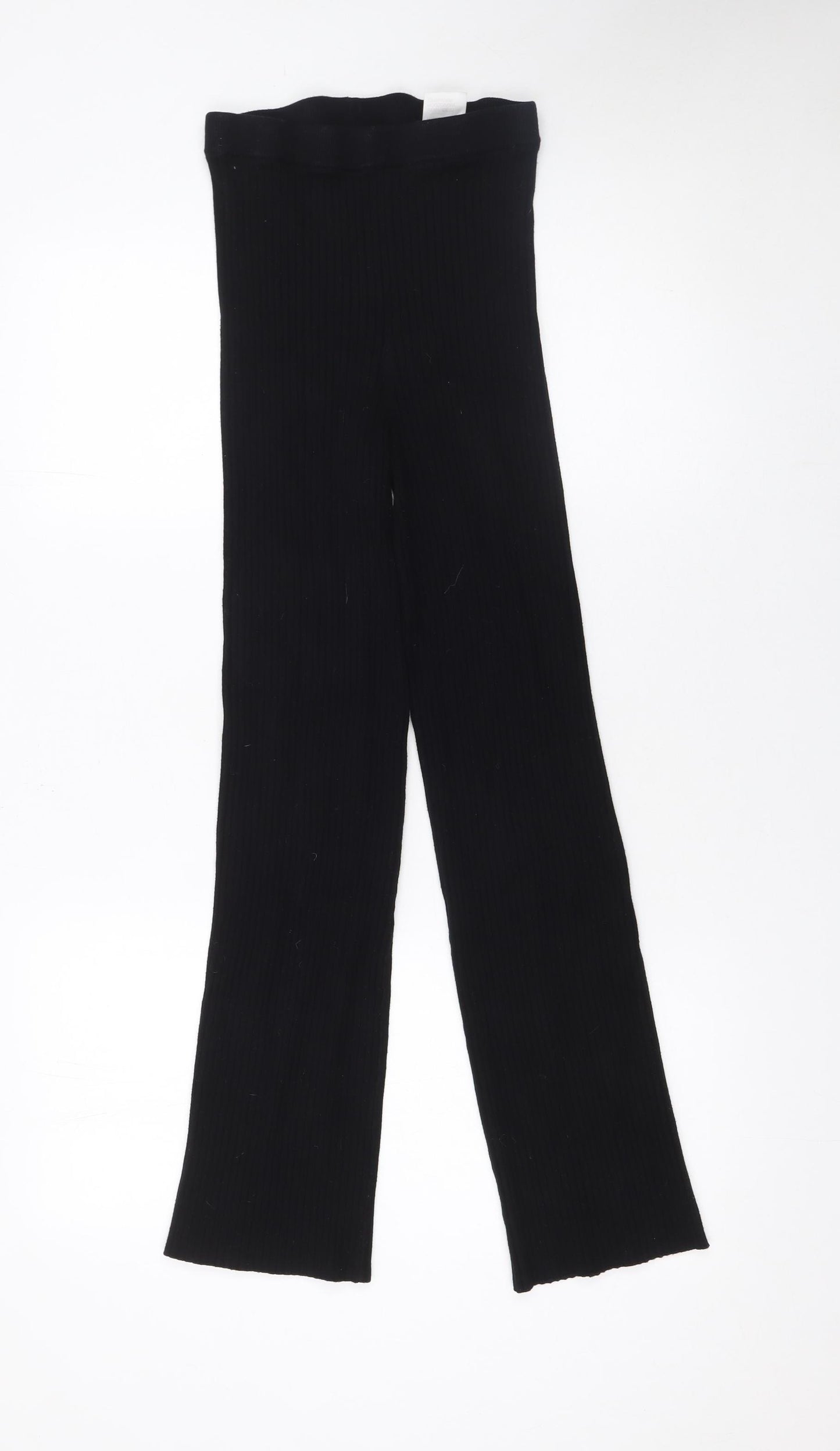 H&M Women’s Black Ribbed Knit High Rise Trousers XS