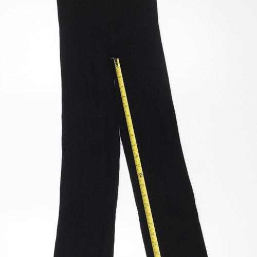 H&M Women’s Black Ribbed Knit High Rise Trousers XS