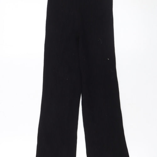 H&M Women’s Black Ribbed Knit High Rise Trousers XS