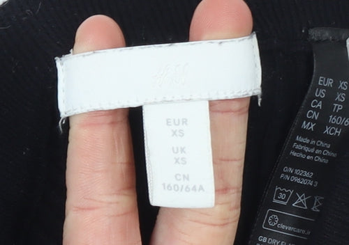 H&M Women’s Black Ribbed Knit High Rise Trousers XS