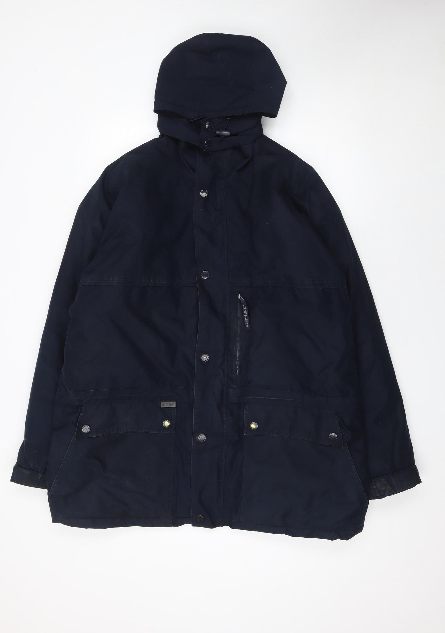 Rimac Men's Blue Waterproof Hooded Parka Jacket Size L