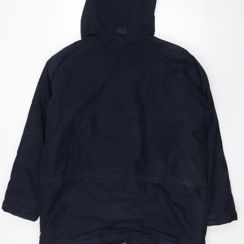 Rimac Men's Blue Waterproof Hooded Parka Jacket Size L
