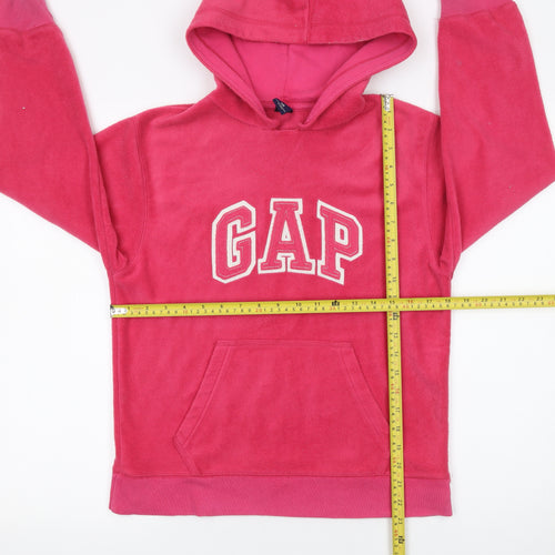 GAP Kids Girls Pink Fleece Pullover Hoodie Size 10 Years Logo Hooded Sweatshirt