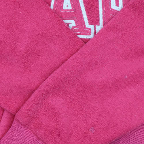 GAP Kids Girls Pink Fleece Pullover Hoodie Size 10 Years Logo Hooded Sweatshirt