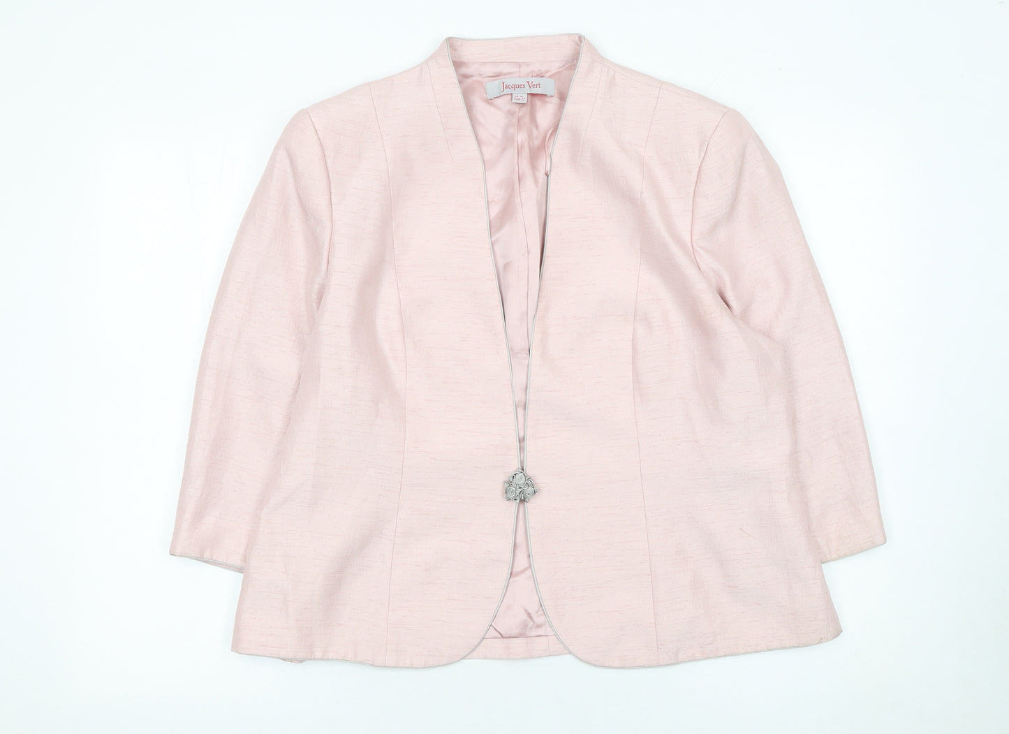 Jacques Vert Women Pink Size 18 Shawl Collar Lined Suit Jacket