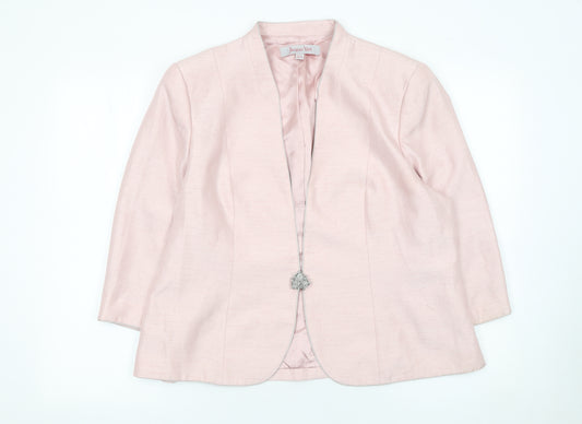 Jacques Vert Women Pink Size 18 Shawl Collar Lined Suit Jacket