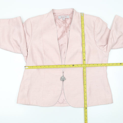 Jacques Vert Women Pink Size 18 Shawl Collar Lined Suit Jacket