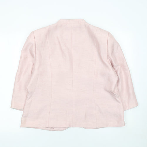 Jacques Vert Women Pink Size 18 Shawl Collar Lined Suit Jacket