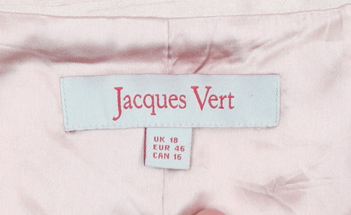 Jacques Vert Women Pink Size 18 Shawl Collar Lined Suit Jacket