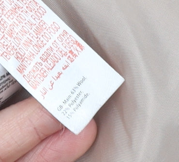 Monsoon Women's Beige Wool Blend Pea Coat Size 10 Mid-Length