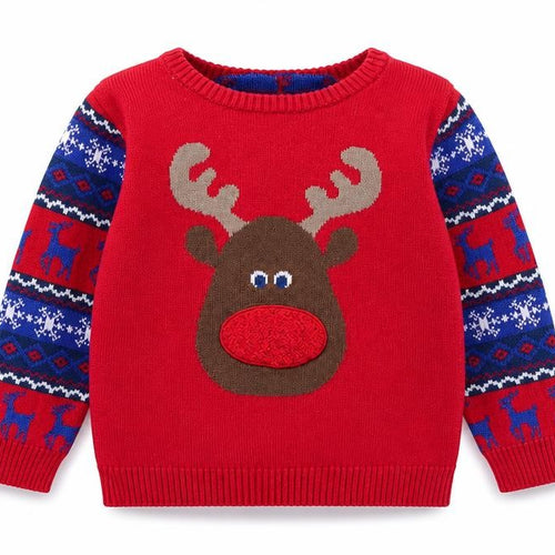 Mini Club Unisex Baby Red Christmas Reindeer Knit Jumper 9-12 Months