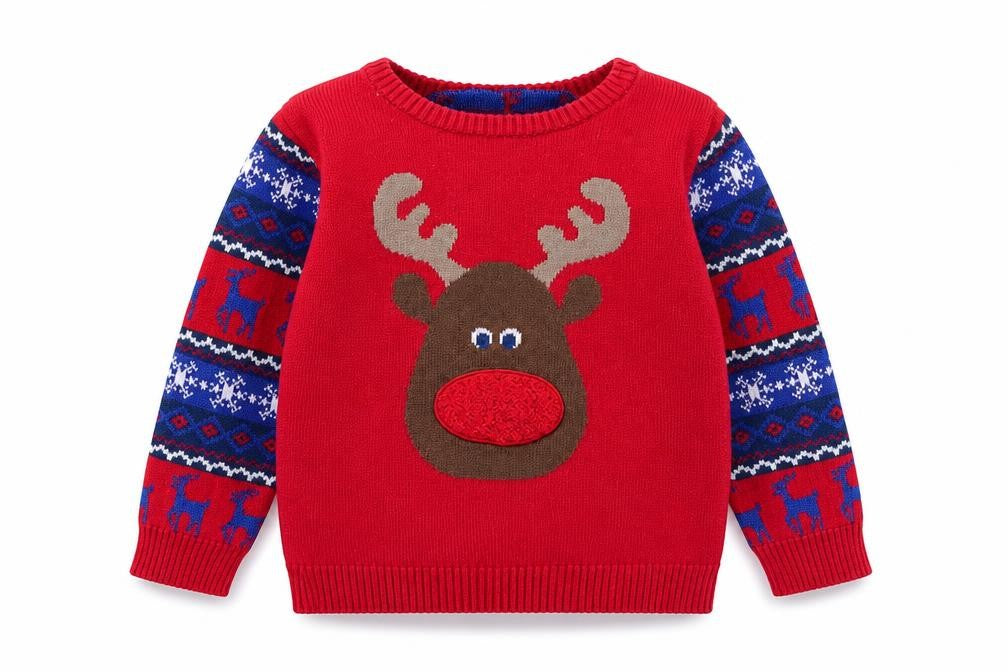 Mini Club Unisex Baby Red Christmas Reindeer Knit Jumper 9-12 Months