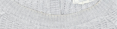 Fat Face Womens Grey Cream Pullover Jumper UK 12 Acrylic Viscose Knit