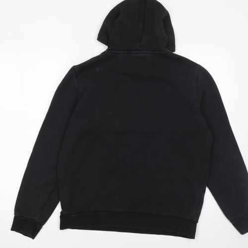 Puma Men's Black Pullover Hoodie Medium Cotton Blend Logo Sweatshirt