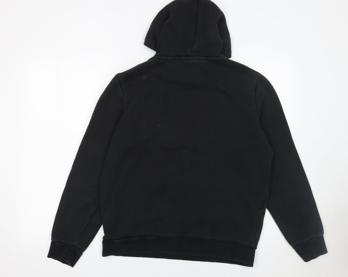 Puma Men's Black Pullover Hoodie Medium Cotton Blend Logo Sweatshirt