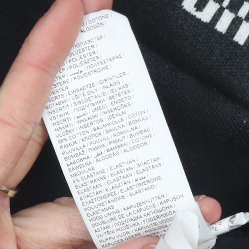 Puma Men's Black Pullover Hoodie Medium Cotton Blend Logo Sweatshirt