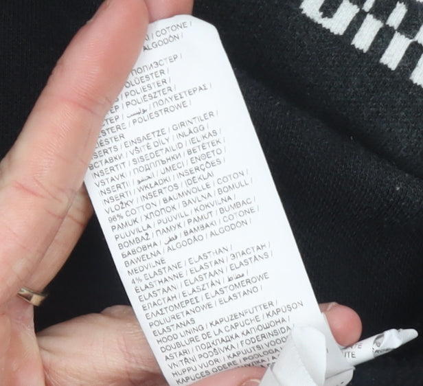 Puma Men's Black Pullover Hoodie Medium Cotton Blend Logo Sweatshirt