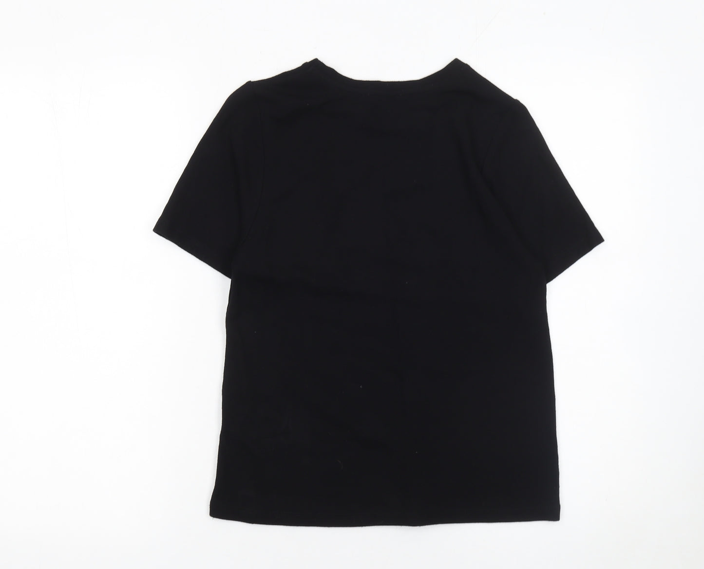 Papaya Women’s Black Short Sleeve Basic T-Shirt UK 8