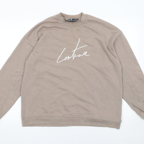 Couture Men's Beige Logo Sweatshirt Size S Regular Fit