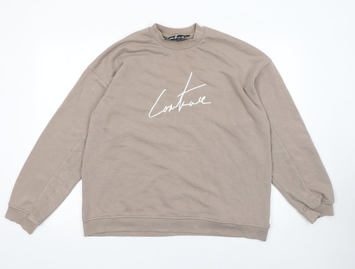 Couture Men's Beige Logo Sweatshirt Size S Regular Fit