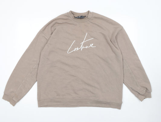 Couture Men's Beige Logo Sweatshirt Size S Regular Fit