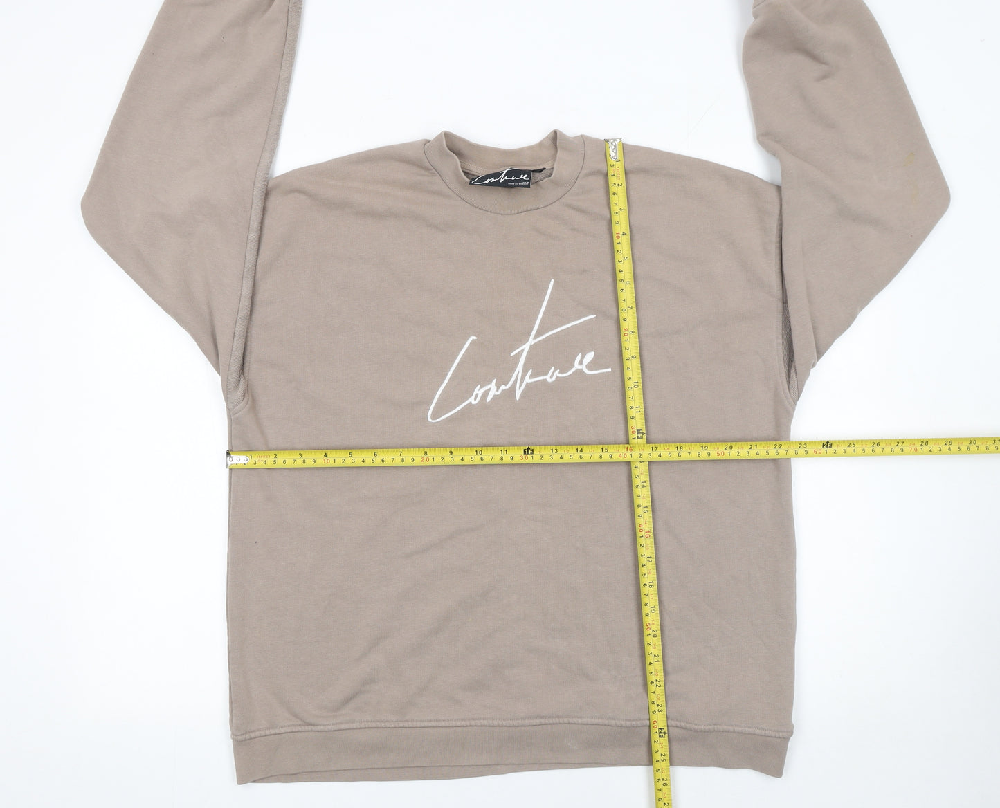 Couture Men's Beige Logo Sweatshirt Size S Regular Fit