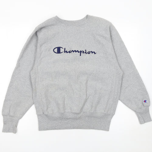 Champion Womens Grey Reverse Weave Sweatshirt Medium Cotton Blend