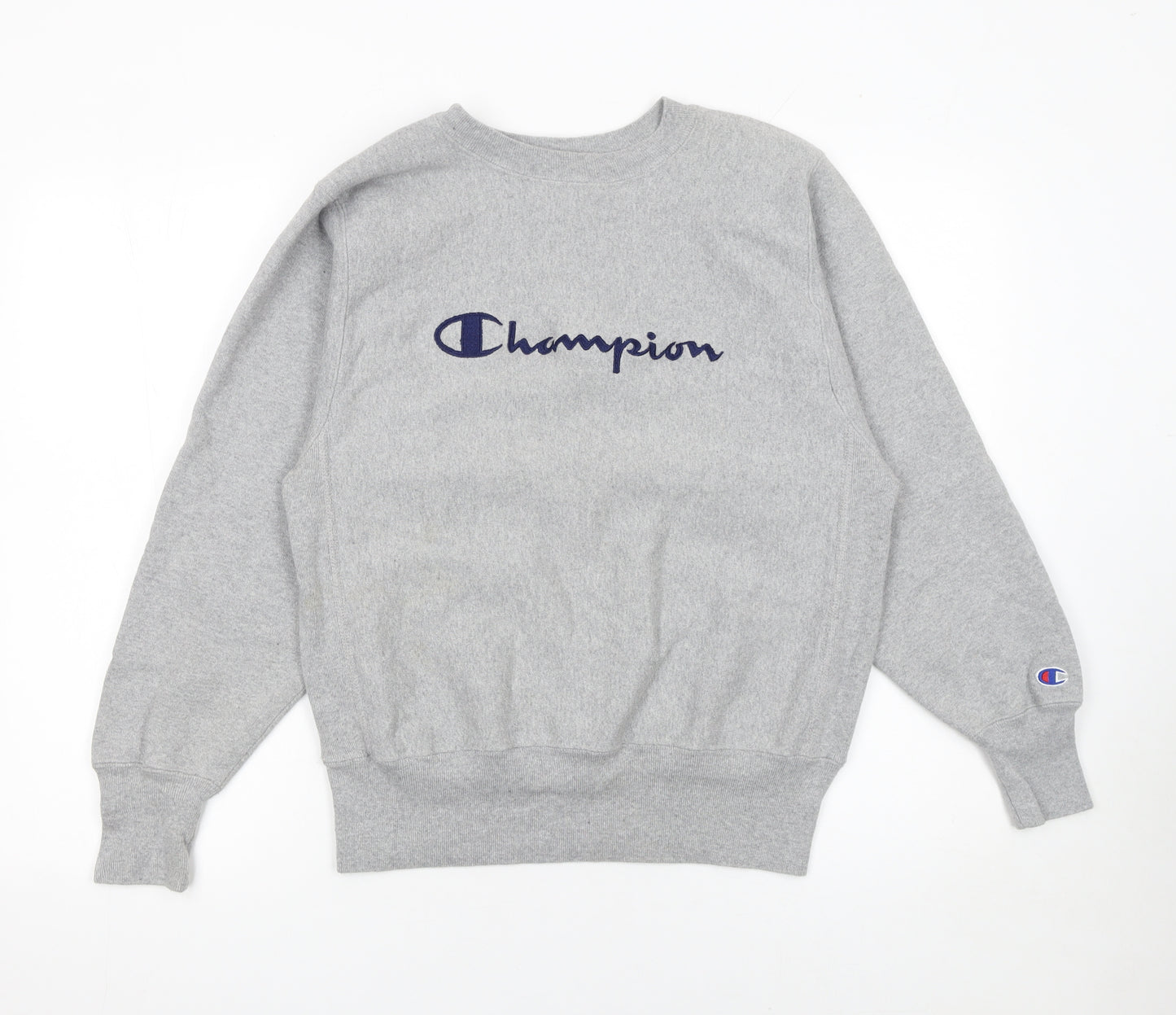 Champion Womens Grey Reverse Weave Sweatshirt Medium Cotton Blend