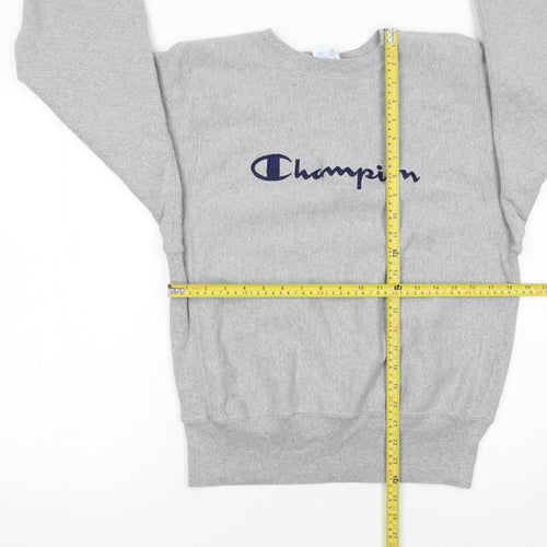 Champion Womens Grey Reverse Weave Sweatshirt Medium Cotton Blend