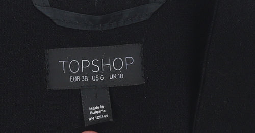Topshop Women's Black Sleeveless Belted Suit Waistcoat UK 10 Classic Fit