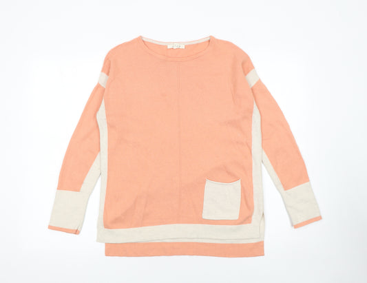 White Stuff Womens Orange Long Sleeve Crew Neck Merino Wool Jumper UK 12