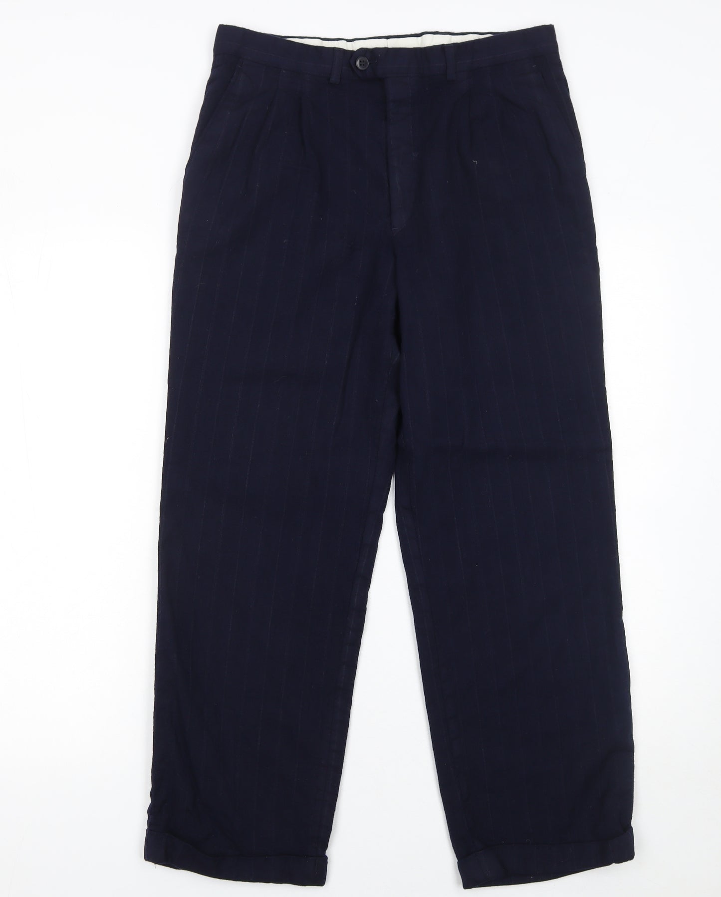 Jaeger Womens Blue Wool Pinstripe Dress Pants Size 20