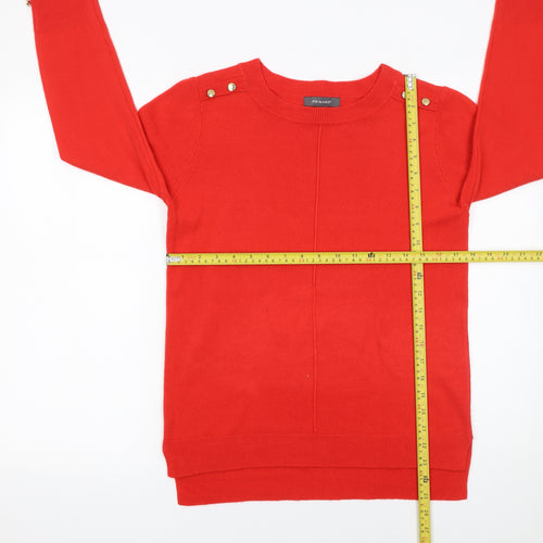 Primark Women’s Red Crew Neck Button Detail Jumper Size 10