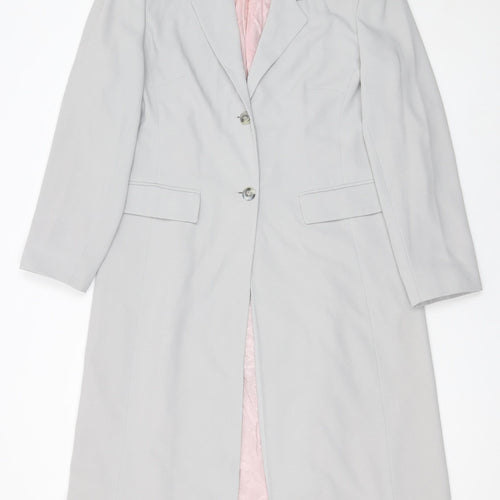 Parallel Women’s Grey Single-Breasted Mid-Length Suit Jacket Size 14