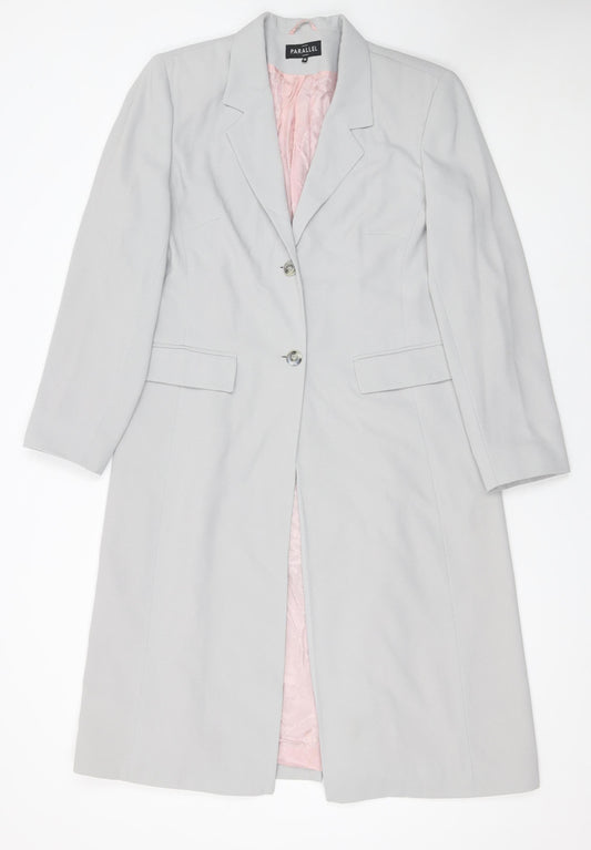 Parallel Women’s Grey Single-Breasted Mid-Length Suit Jacket Size 14