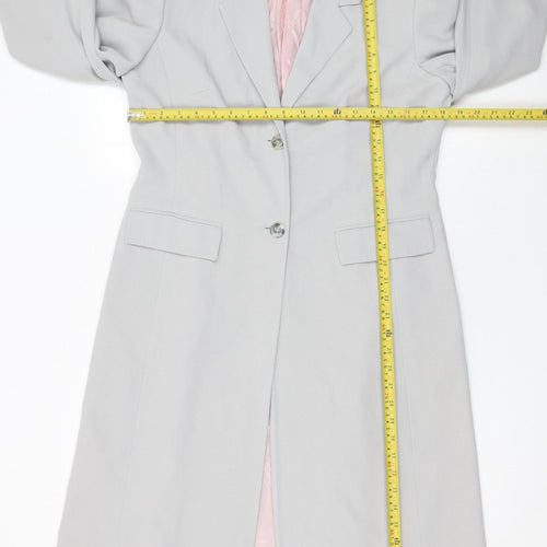 Parallel Women’s Grey Single-Breasted Mid-Length Suit Jacket Size 14