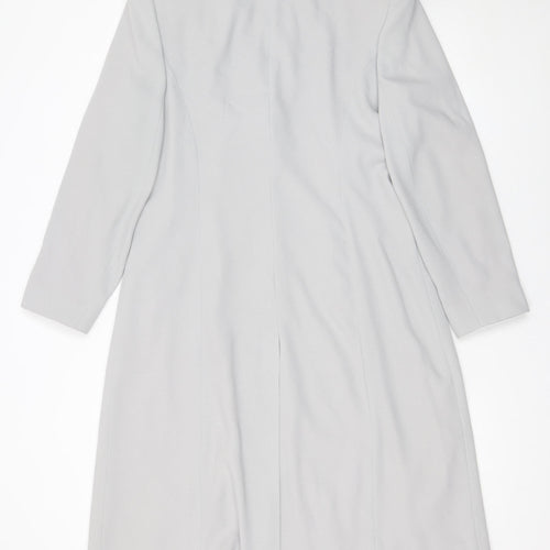 Parallel Women’s Grey Single-Breasted Mid-Length Suit Jacket Size 14