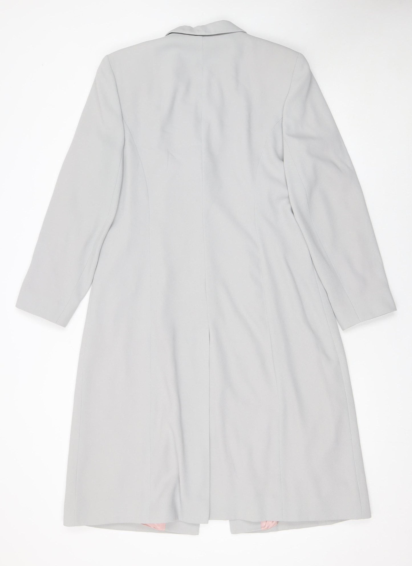 Parallel Women’s Grey Single-Breasted Mid-Length Suit Jacket Size 14