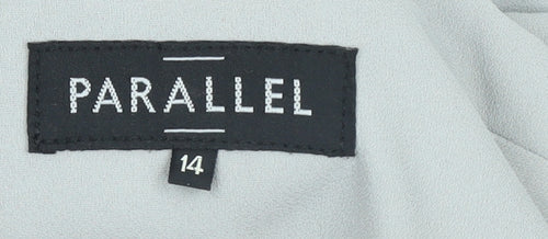 Parallel Women’s Grey Single-Breasted Mid-Length Suit Jacket Size 14