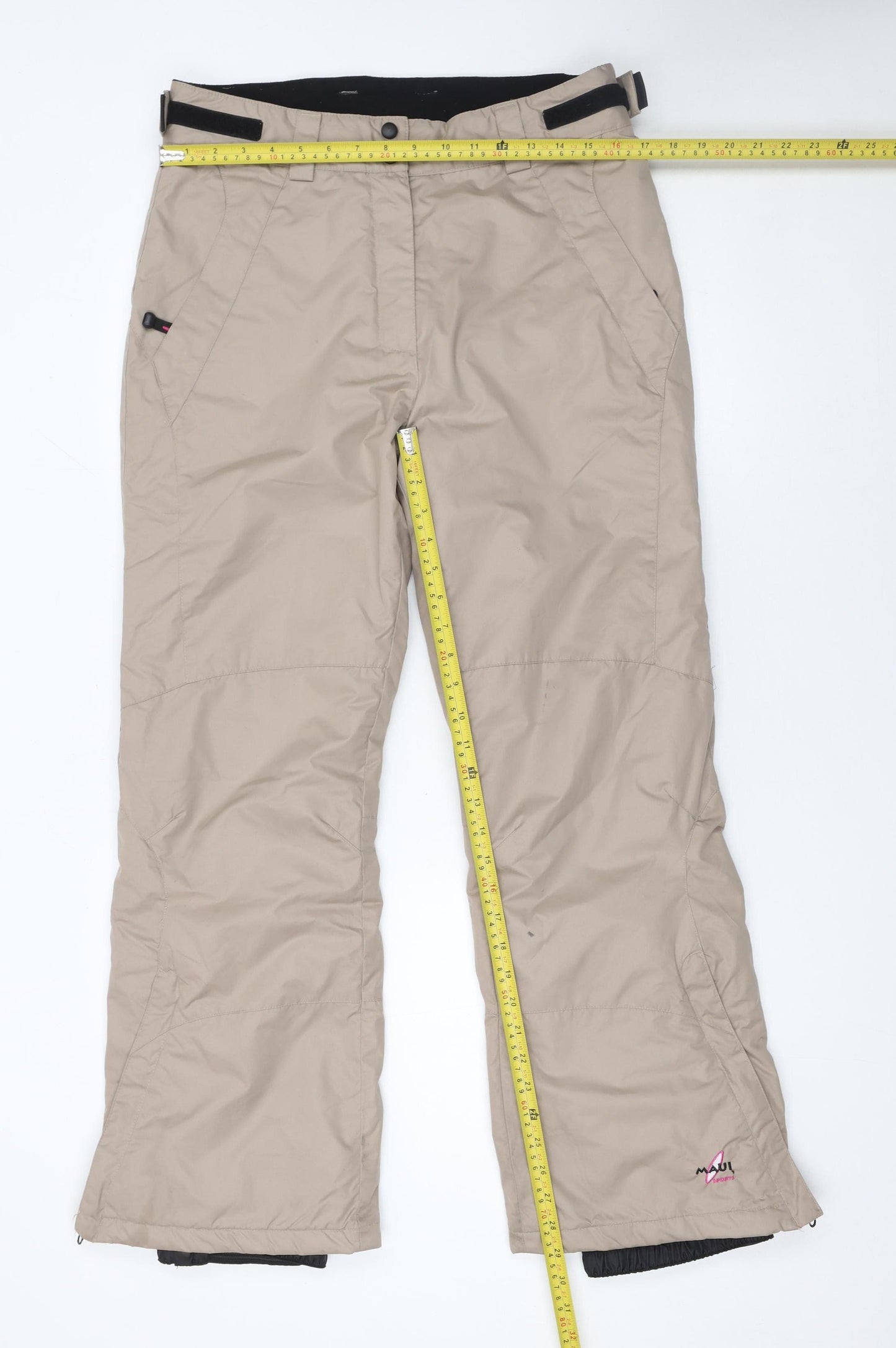 Maui Sports Women's Beige L Snow Pants Waterproof Ski Trousers