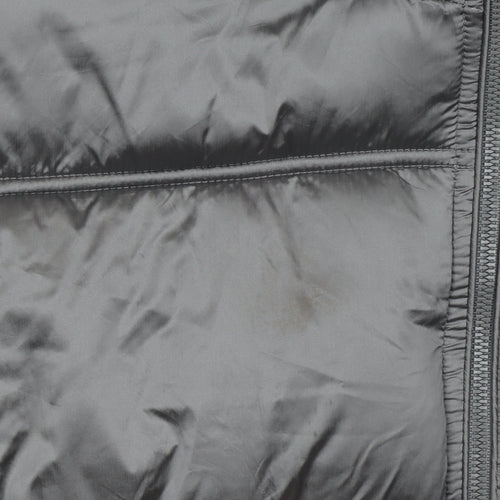 Zara Women Grey Cropped Puffer Jacket Hooded Size S