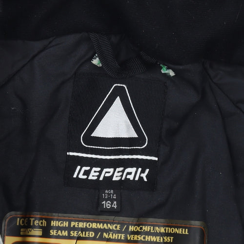 Icepeak Boys Black 13-14 Years Waterproof Ski Jacket