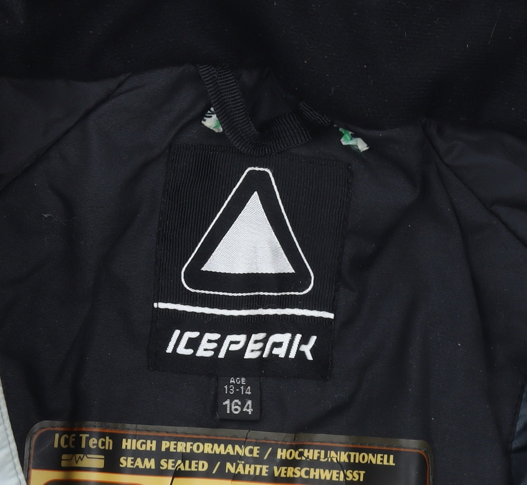 Icepeak Boys Black 13-14 Years Waterproof Ski Jacket